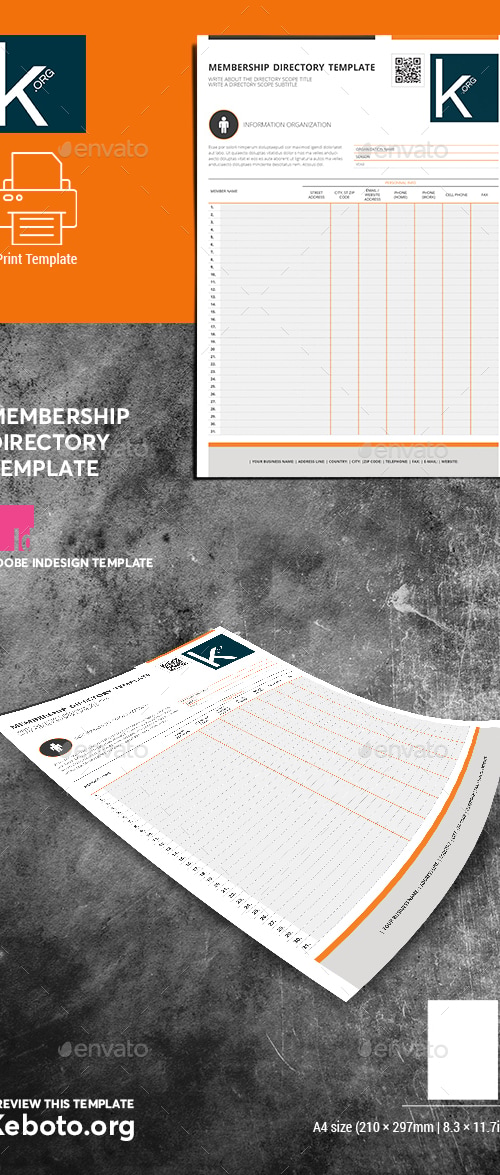 Membership Directory Template, Print Templates GraphicRiver
